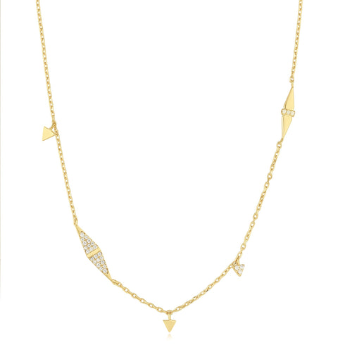 Gold Geometric Sparkle Chain Necklace  | Ania Haie Australia